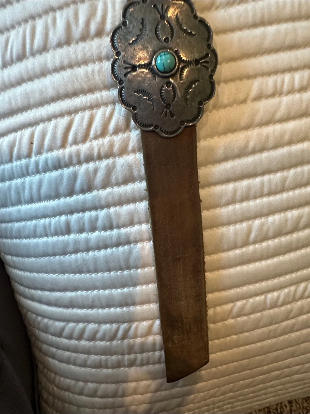 Turquoise Western  Concho Leather Belt by Adrienne Teeguarden
